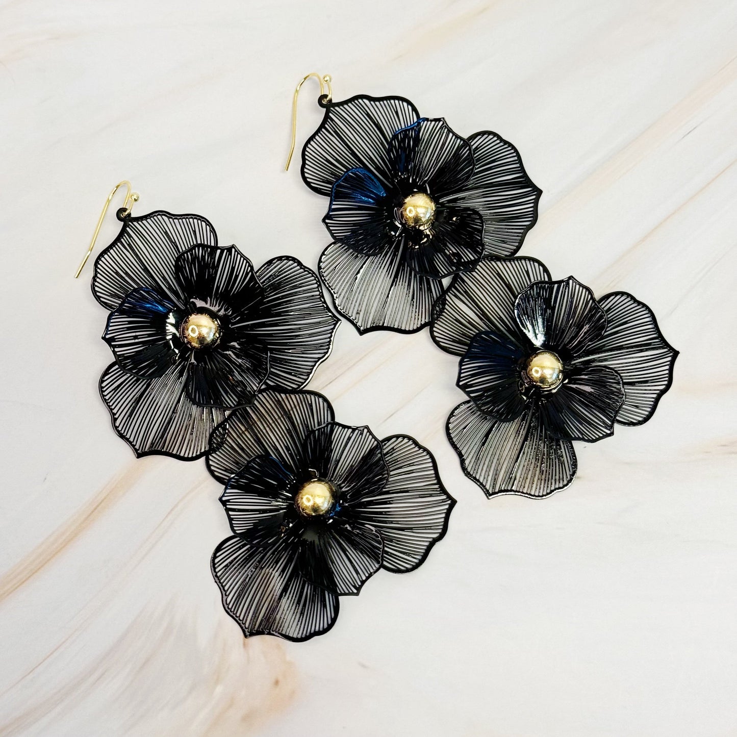 Royal Garden Double Bloom Earrings - Aaria Tees