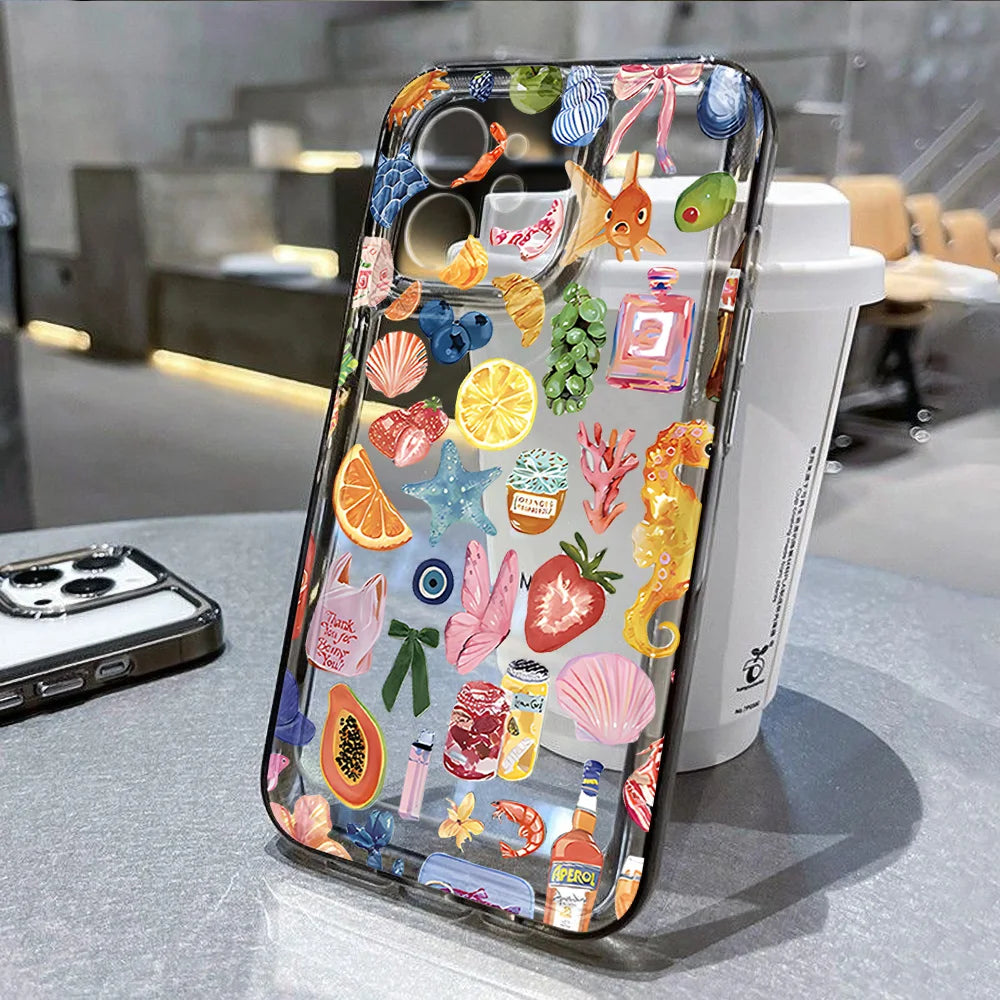 Travel Inspired Airplane Route Design Cover Transparent Phone Case