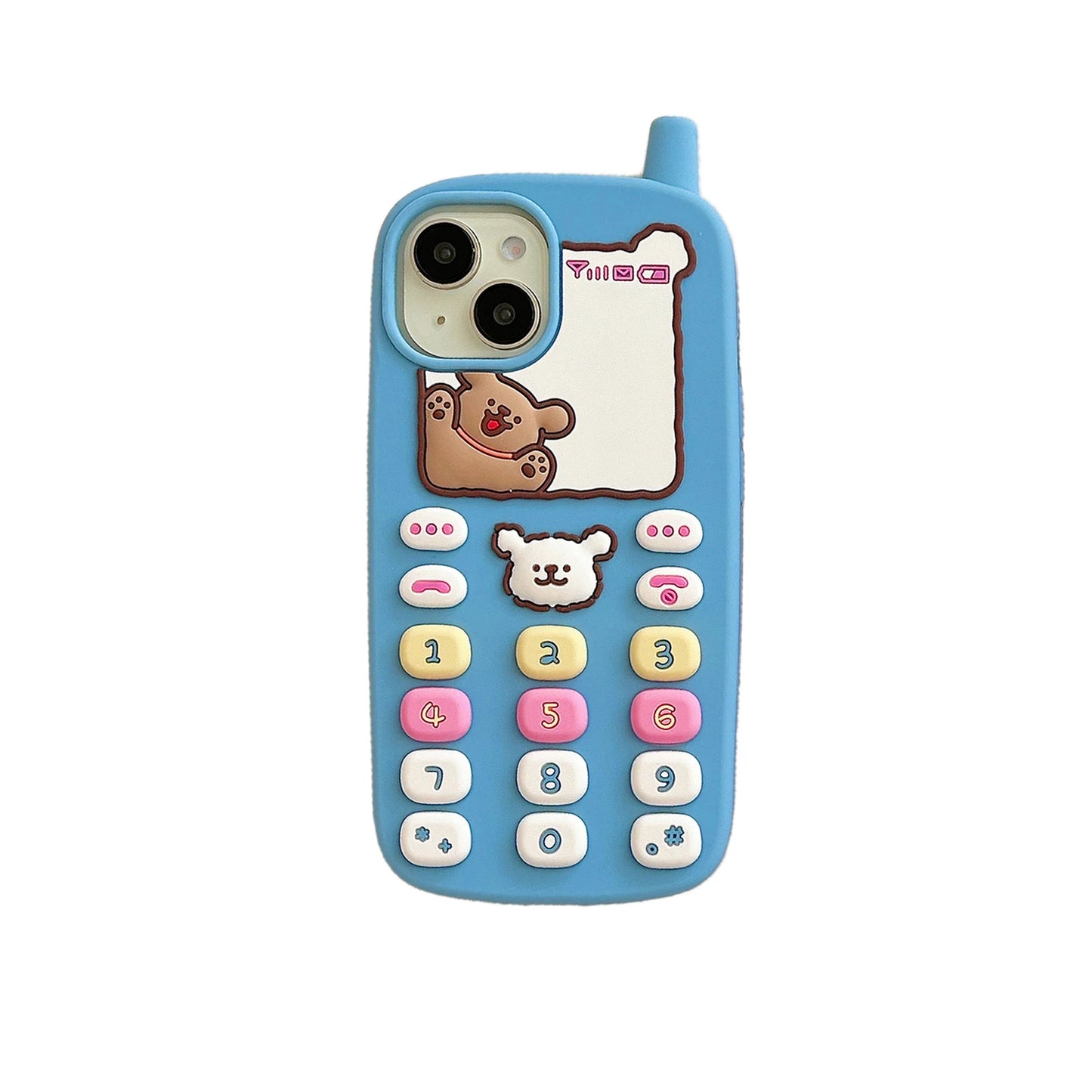 3D Cartoon Cute Bear Antenna Mobile Phone Case