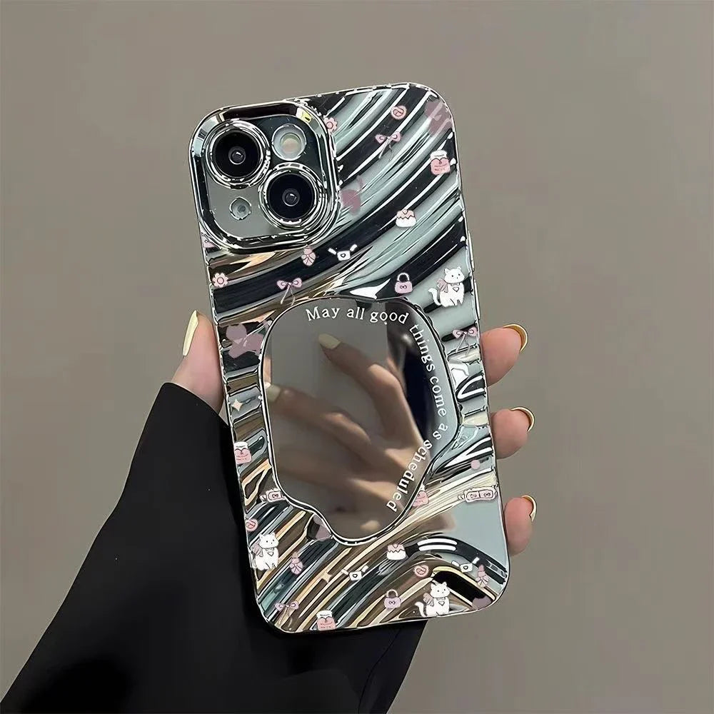 Curly Wave Make Up Mirror Phone Case