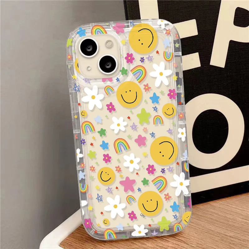Flower Cute Rainbow Cartoon Smile Cover Phone Case