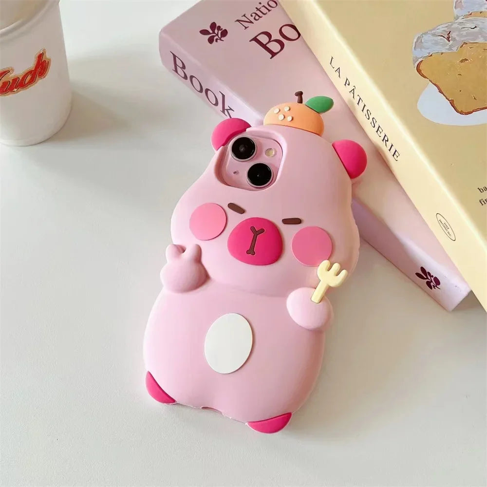 Cute Funny 3D Cartoon Capybara Phone Case