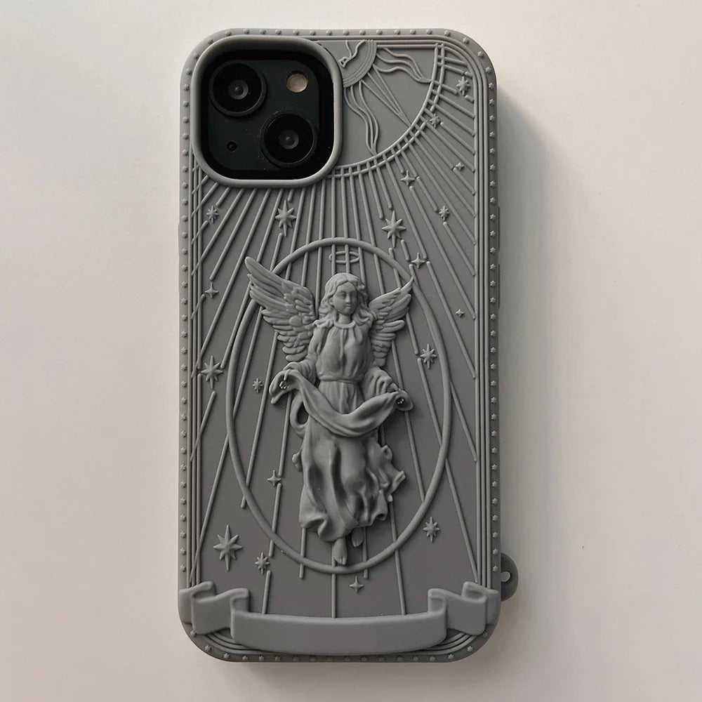 New Fashion Classical Art Angel Statue Silicone Phone Case