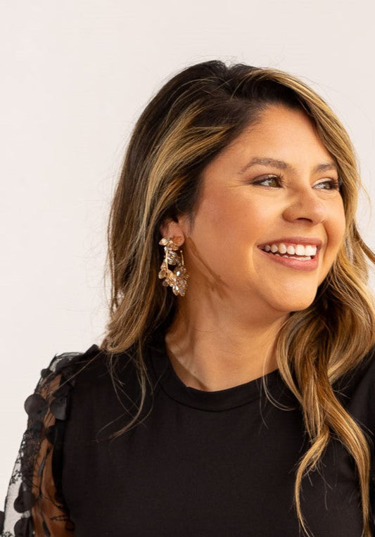 Crystal Gem Hoops, Champagne