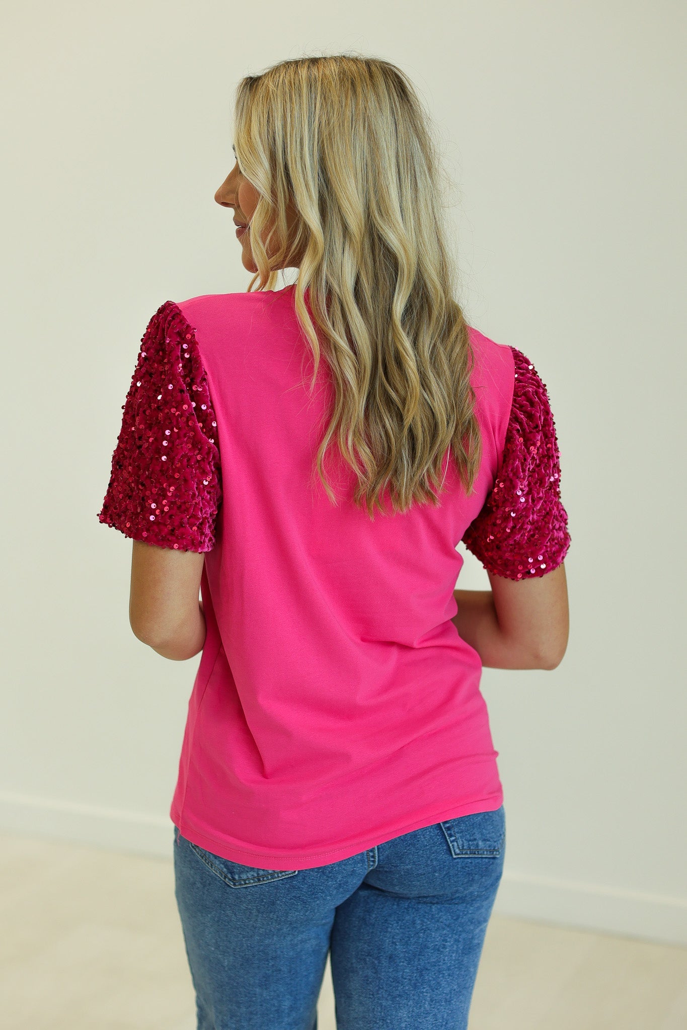 Western Christmas on Princess Top, Fuchsia