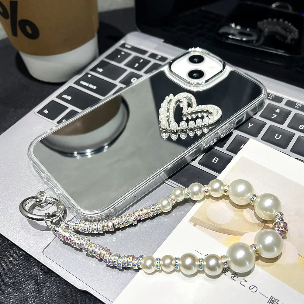 3D Love Heart Mirror Phone Case