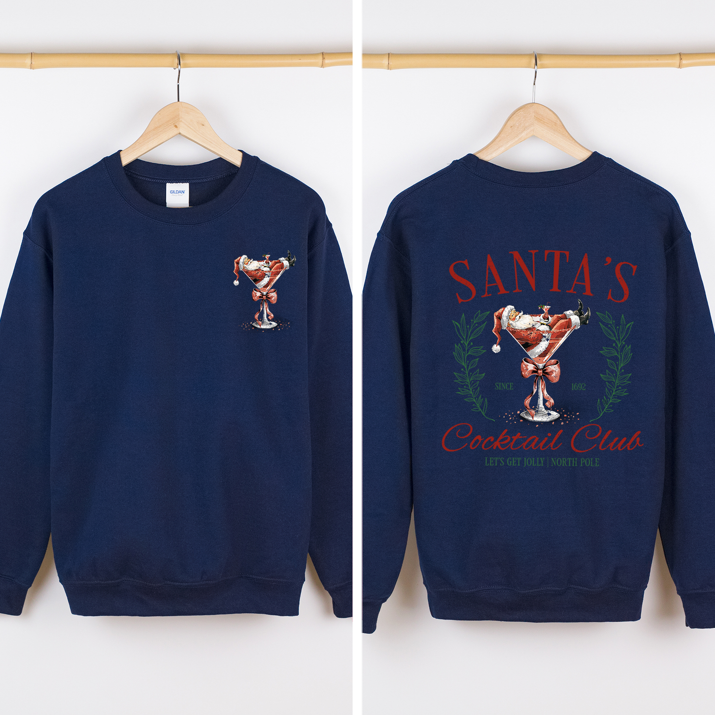 Santa's Cocktail Club, Christmas, Tipsy, Cute, Party Sweatshirt