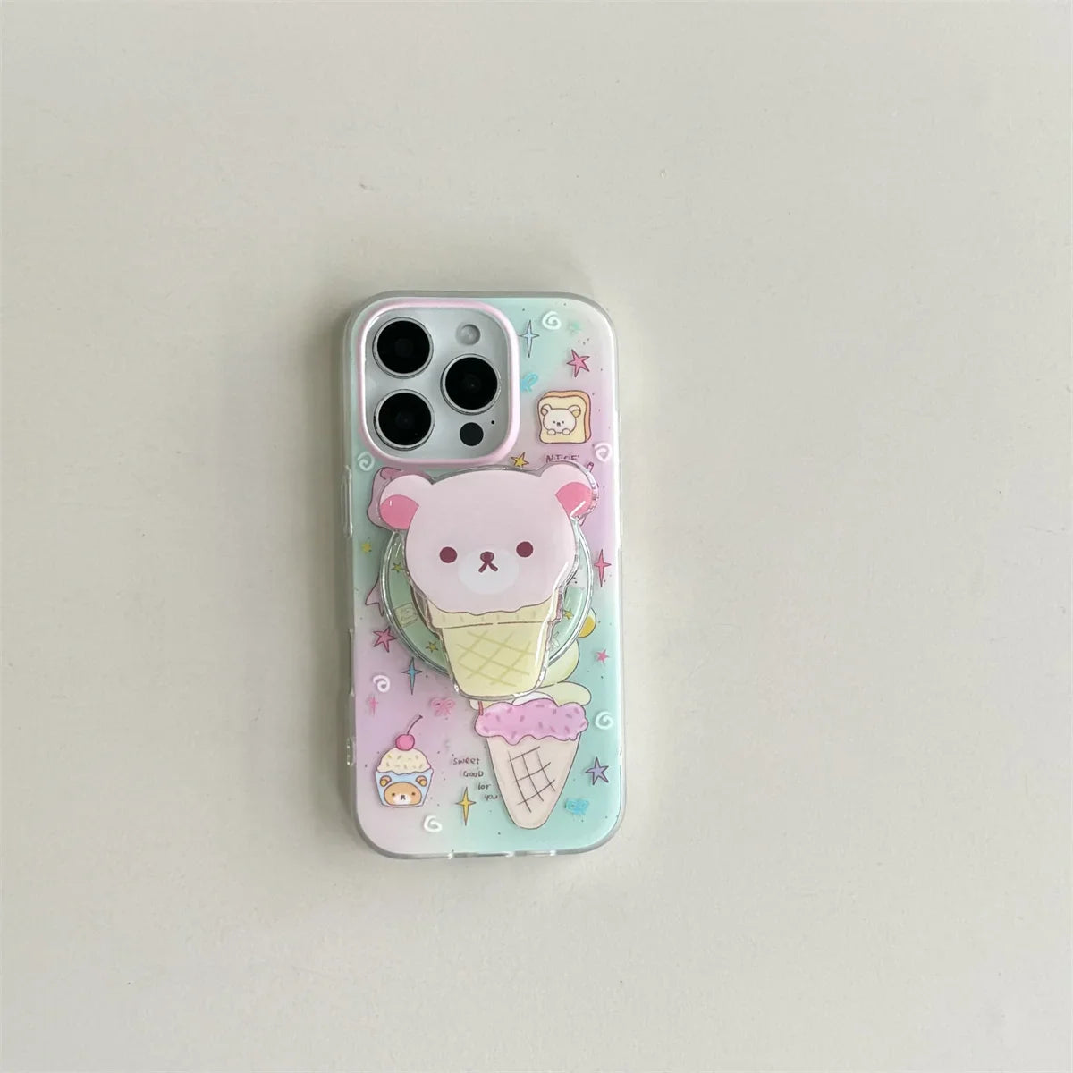 Cute ice cream is easily attracted by bear magnets Phone Case