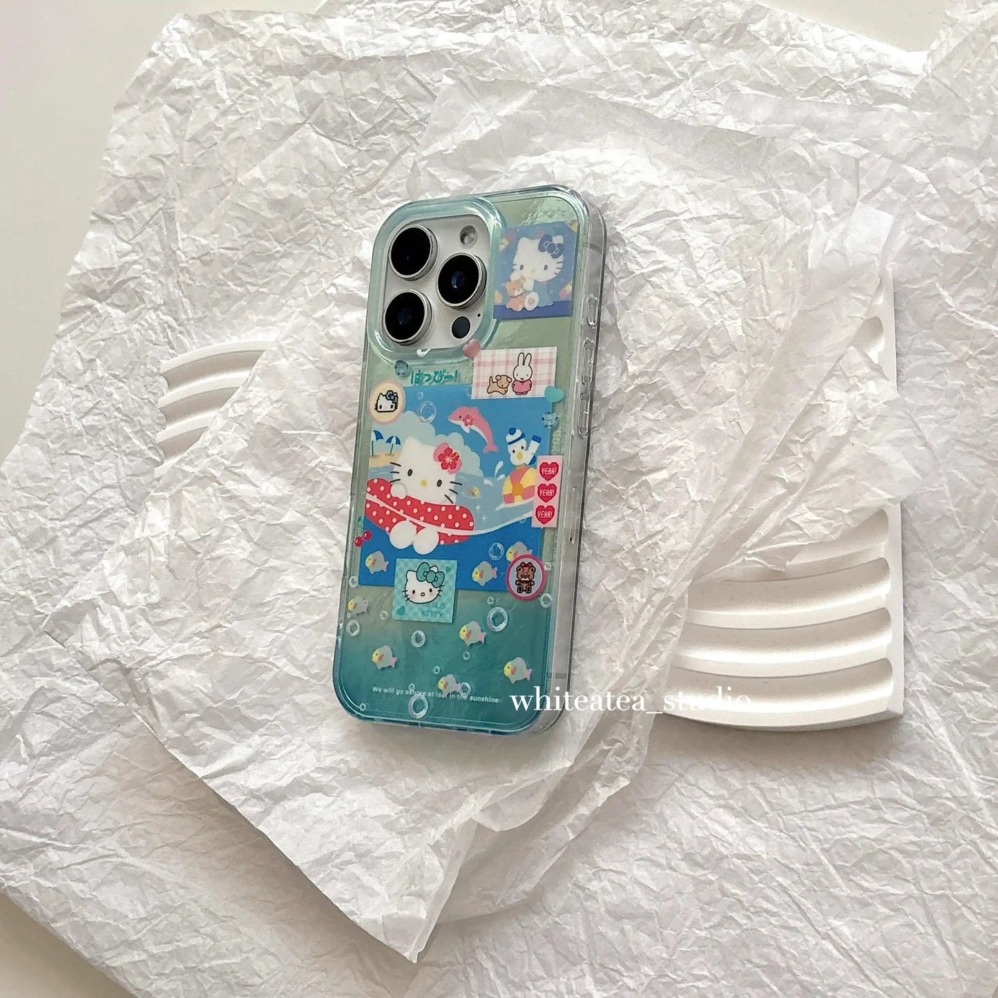 Y2k Girl Ins Summer Blue Oceans HelloKitty Cats Phone Case