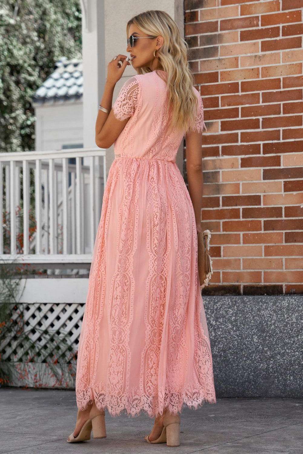 Scalloped Trim Maxi Dress - Aaria Tees Aaria Tees