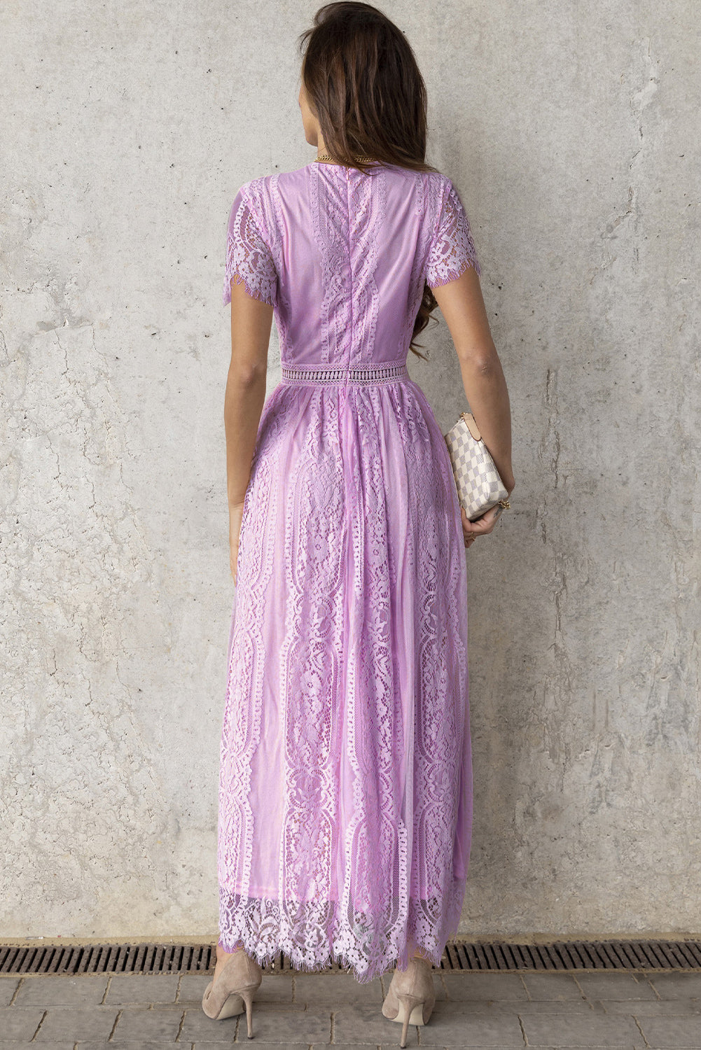 Scalloped Trim Maxi Dress - Aaria Tees Aaria Tees