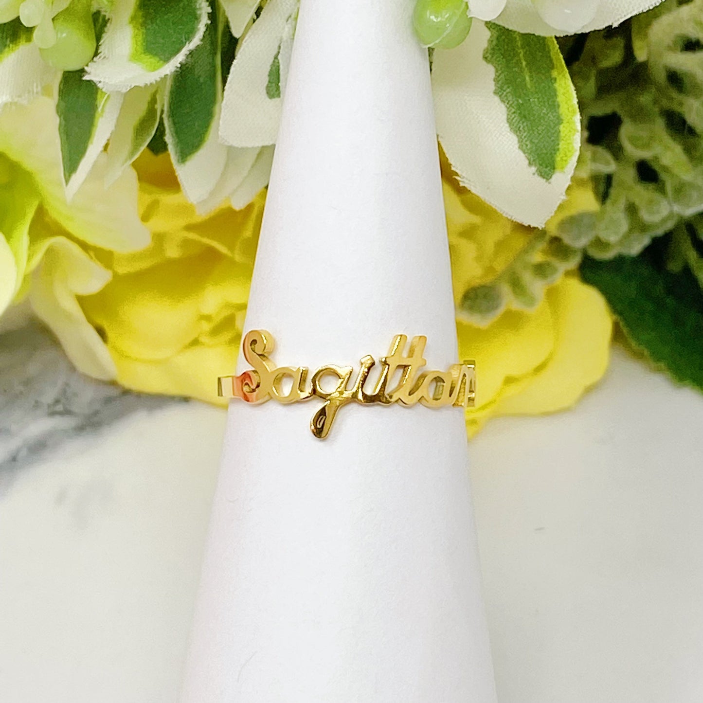 Scripted Zodiac Ring - Aaria Tees