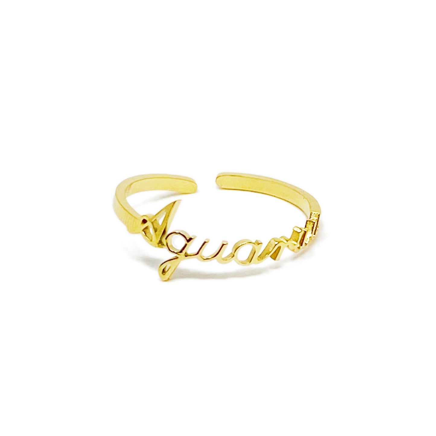 Scripted Zodiac Ring - Aaria Tees