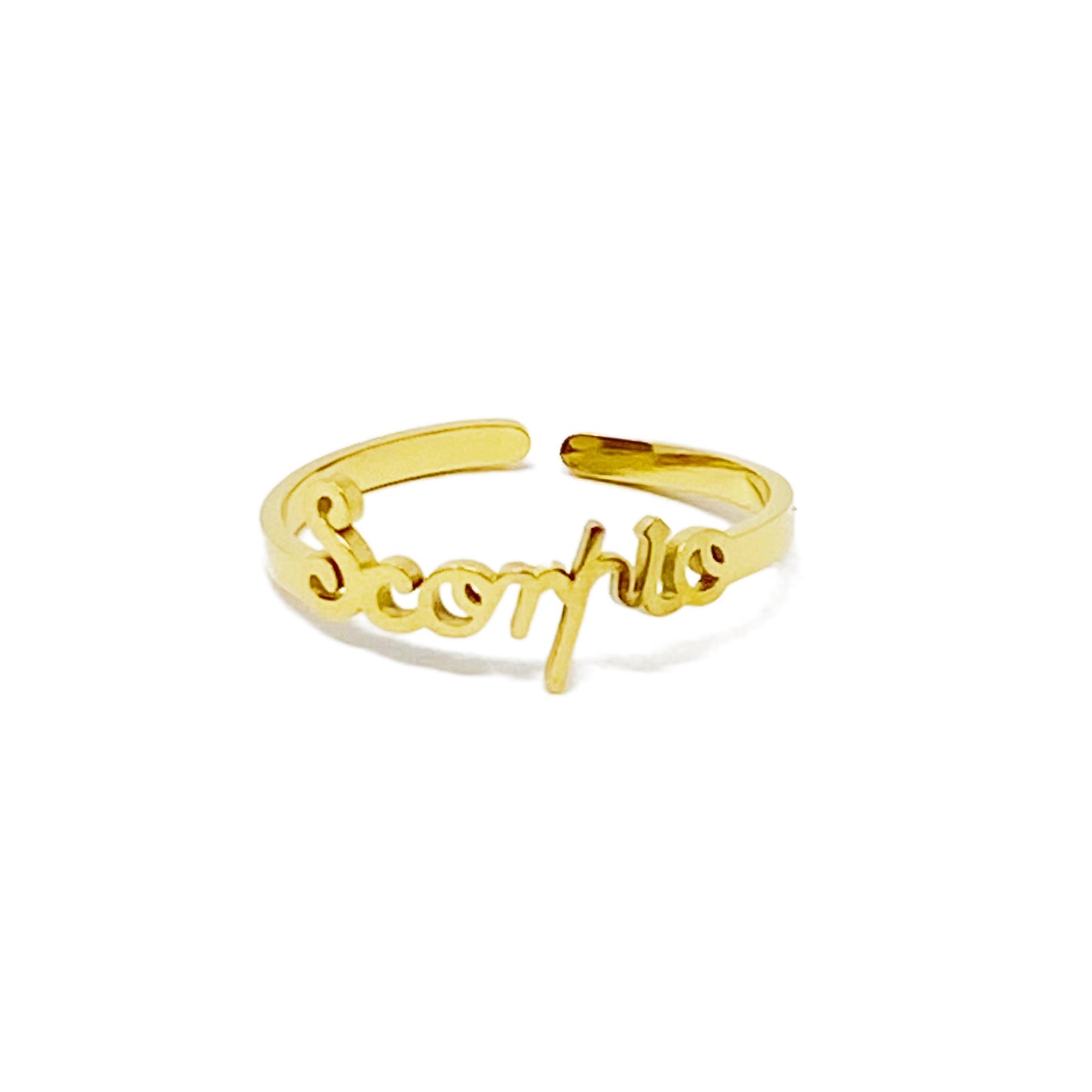 Scripted Zodiac Ring - Aaria Tees