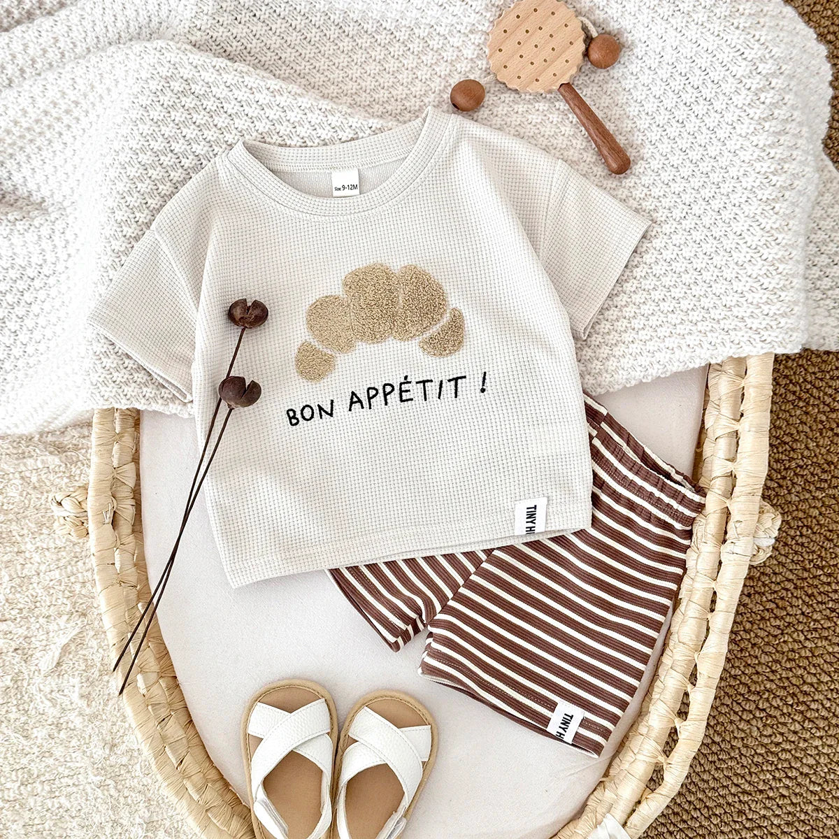 Boys Waffle T-shirts Shorts Set