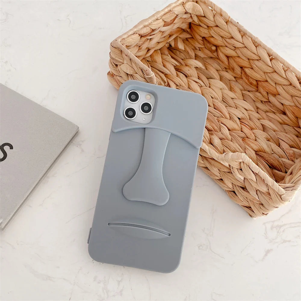 Luxury Retro moai statue 3D Phone Case