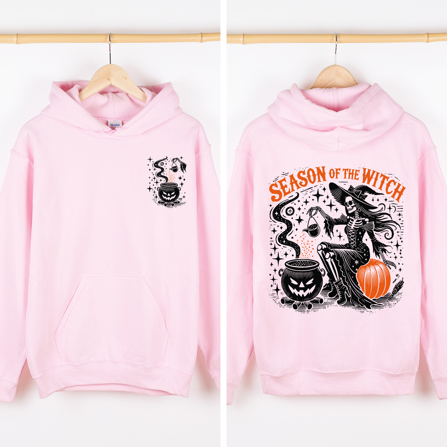 Season of the Witch, Halloween, Front and Back, Spooky, Graphic Hoodie, Hooded Sweatshirt