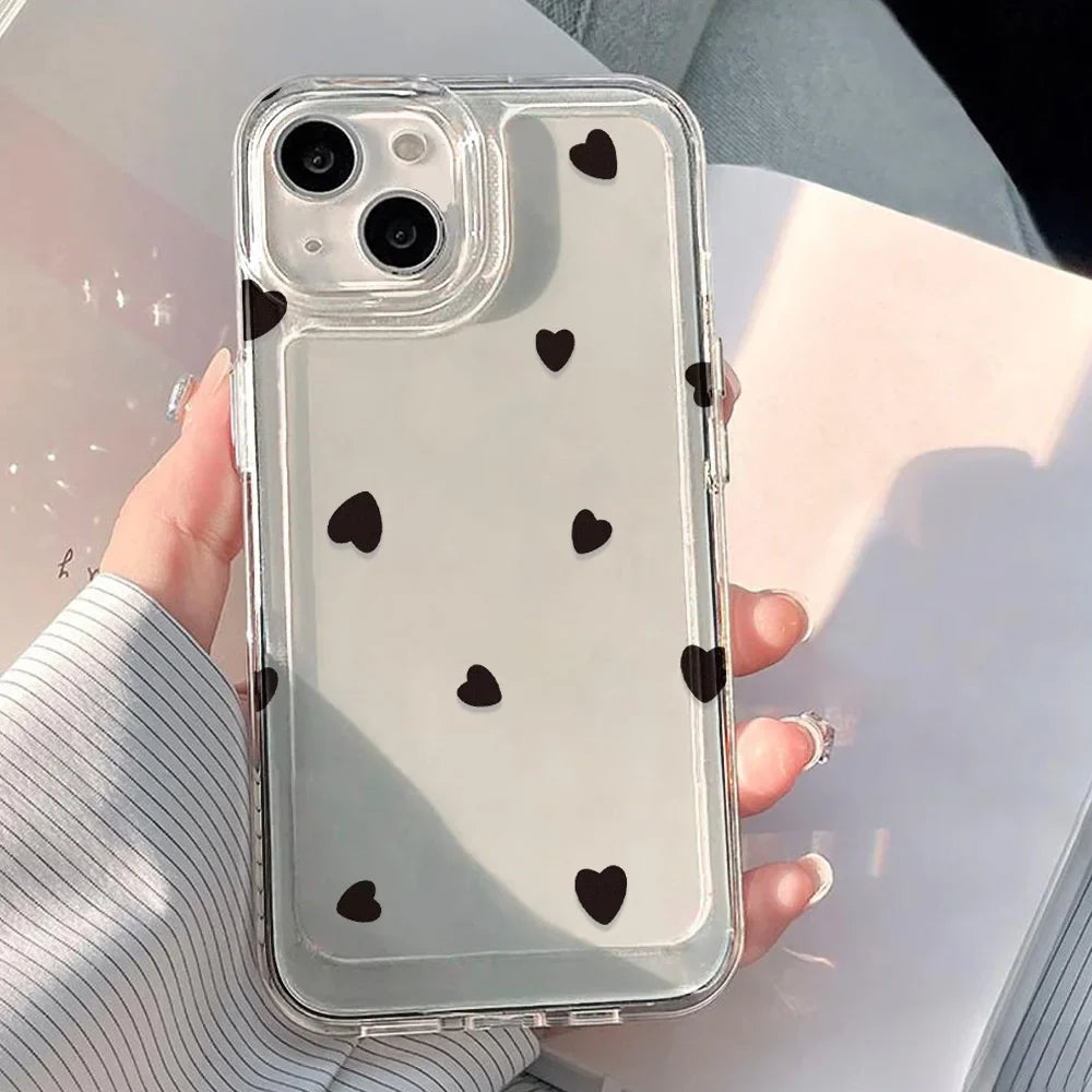Heart Graphic Soft Silicone Bumper Phone Case
