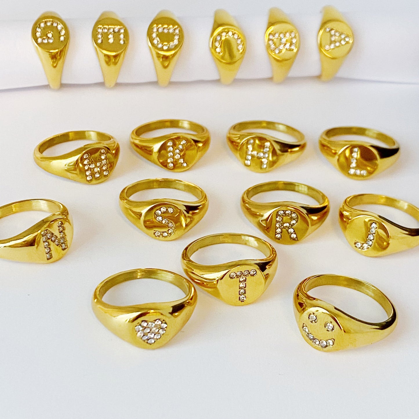 Shine Me Initial Ring - Aaria Tees