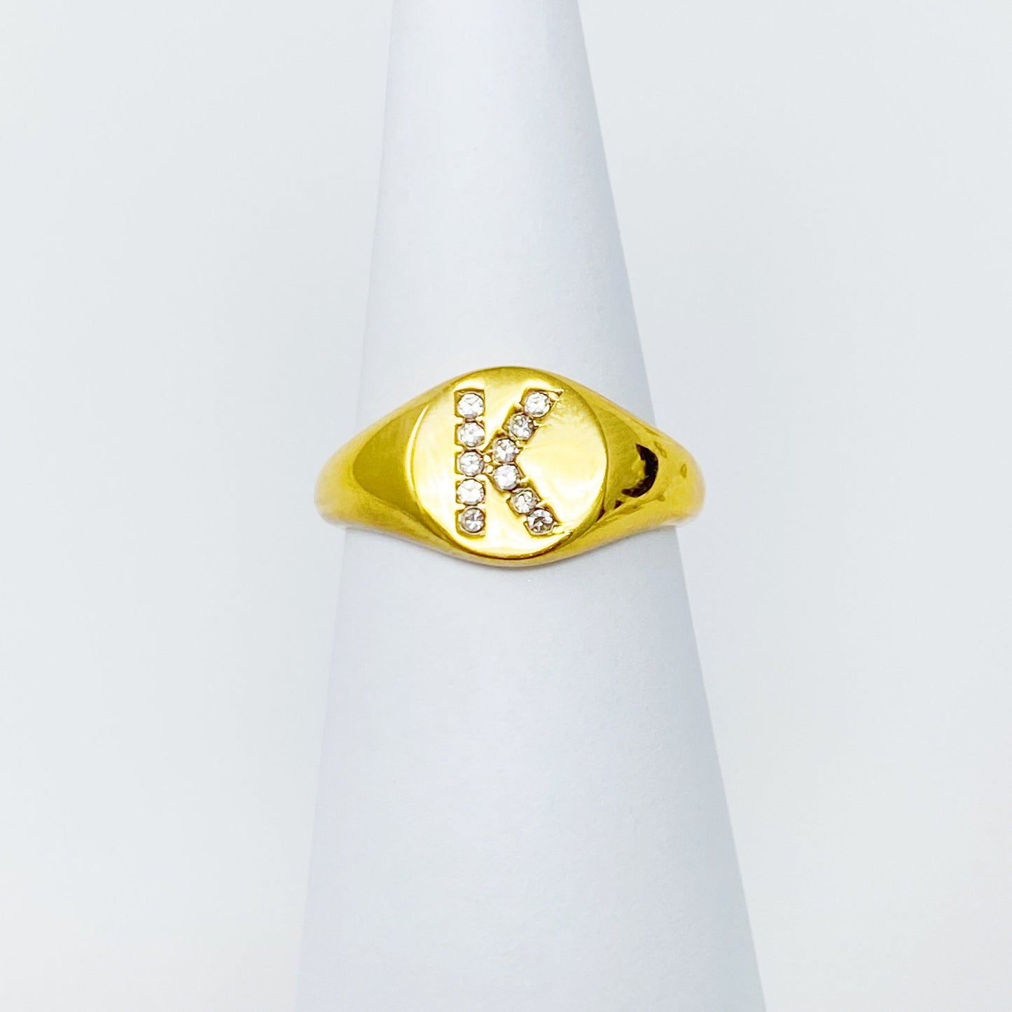 Shine Me Initial Ring - Aaria Tees
