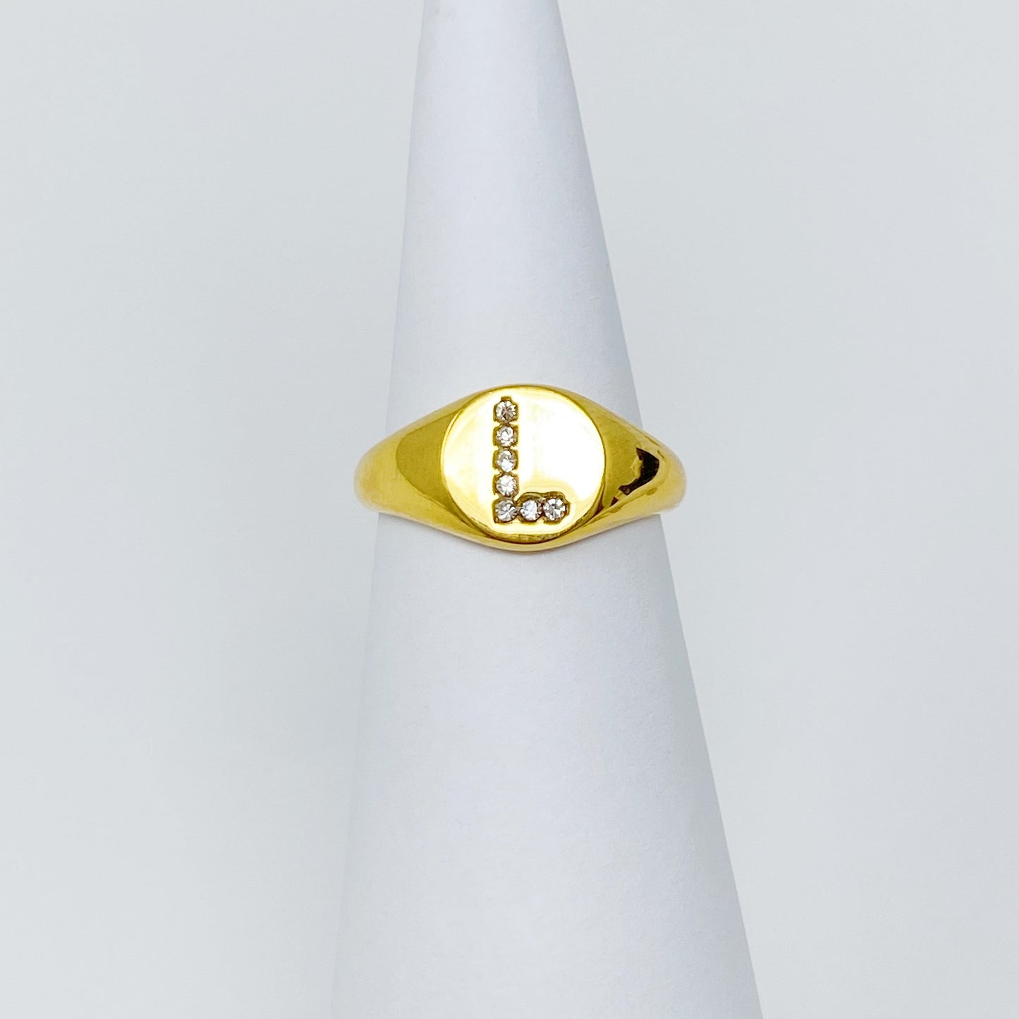 Shine Me Initial Ring - Aaria Tees