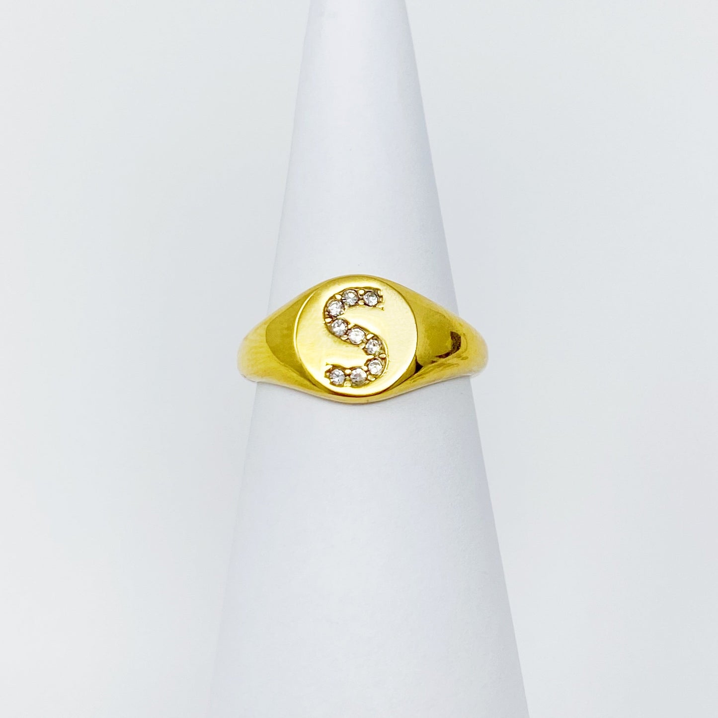 Shine Me Initial Ring - Aaria Tees