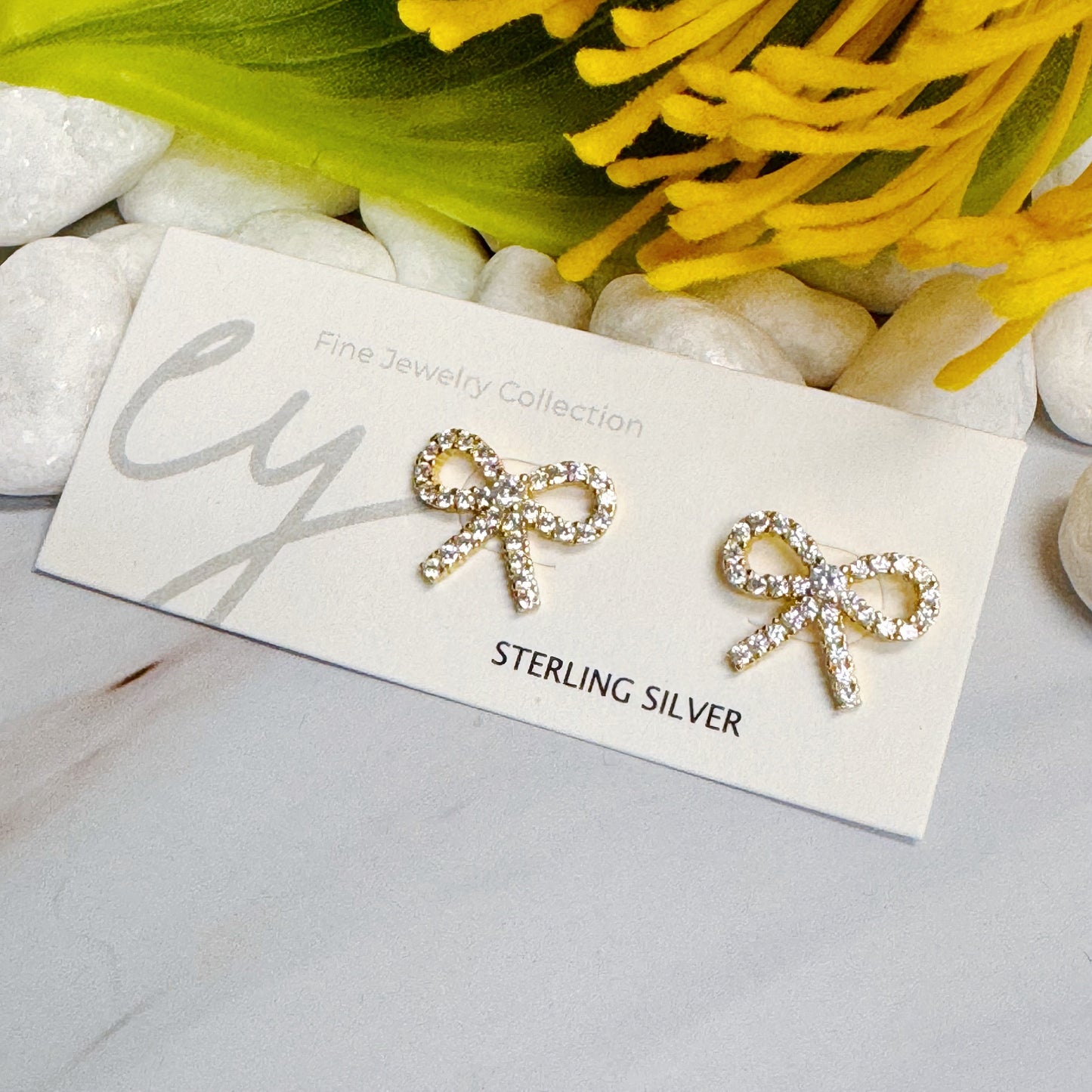 Shine Mini Bow Sterling Silver Earrings - Aaria Tees