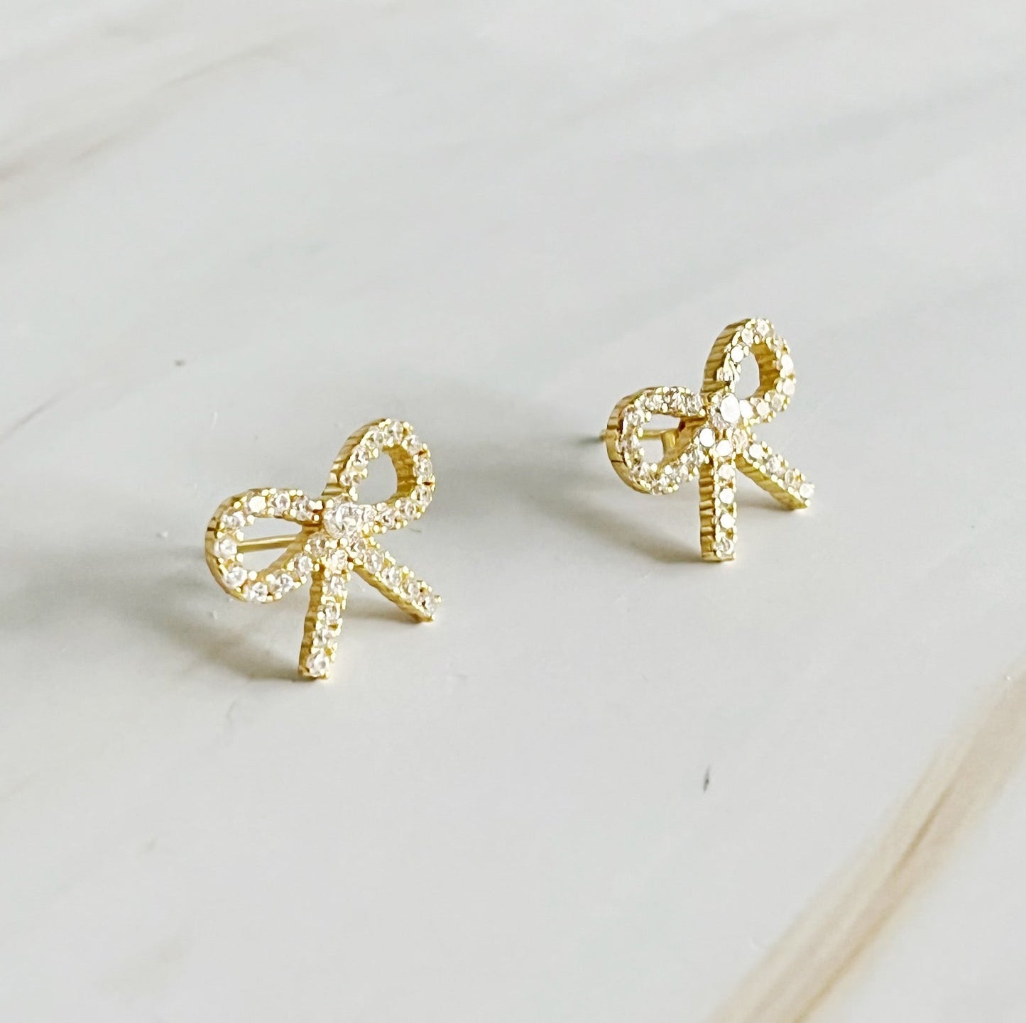 Shine Mini Bow Sterling Silver Earrings - Aaria Tees