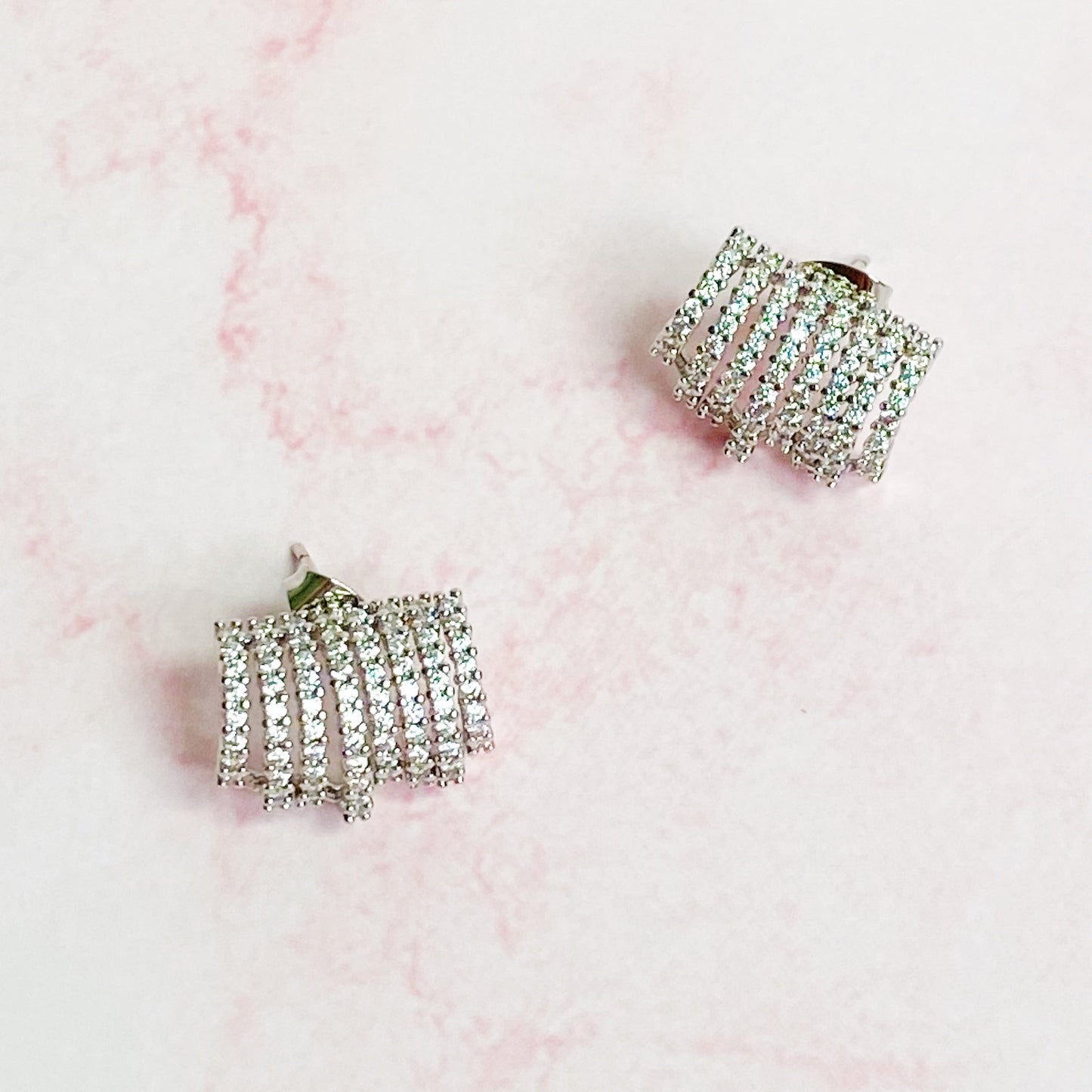 Shines In A Row Half Hoop Earrings - Aaria Tees