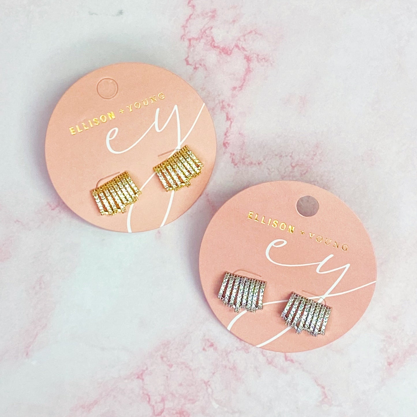 Shines In A Row Half Hoop Earrings - Aaria Tees
