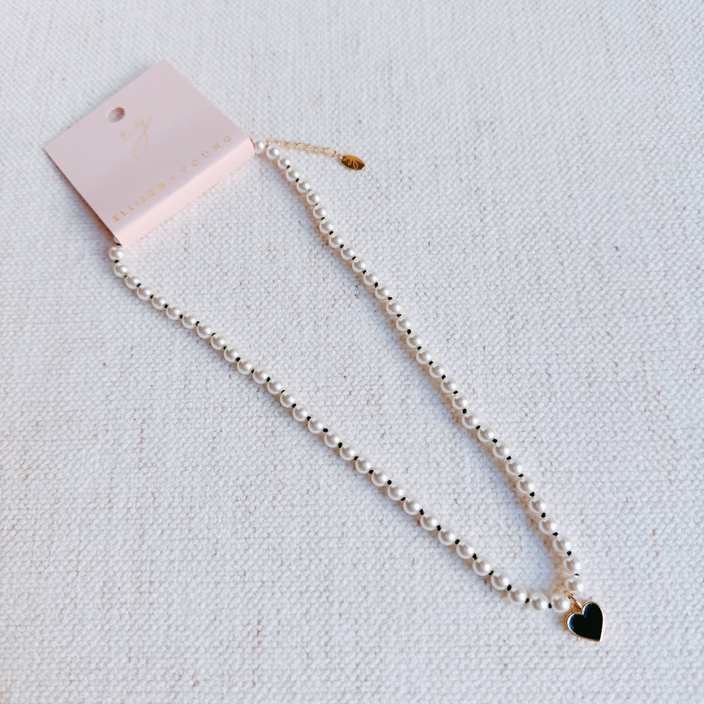 Silky Thread Heart Charm Necklace - Aaria Tees