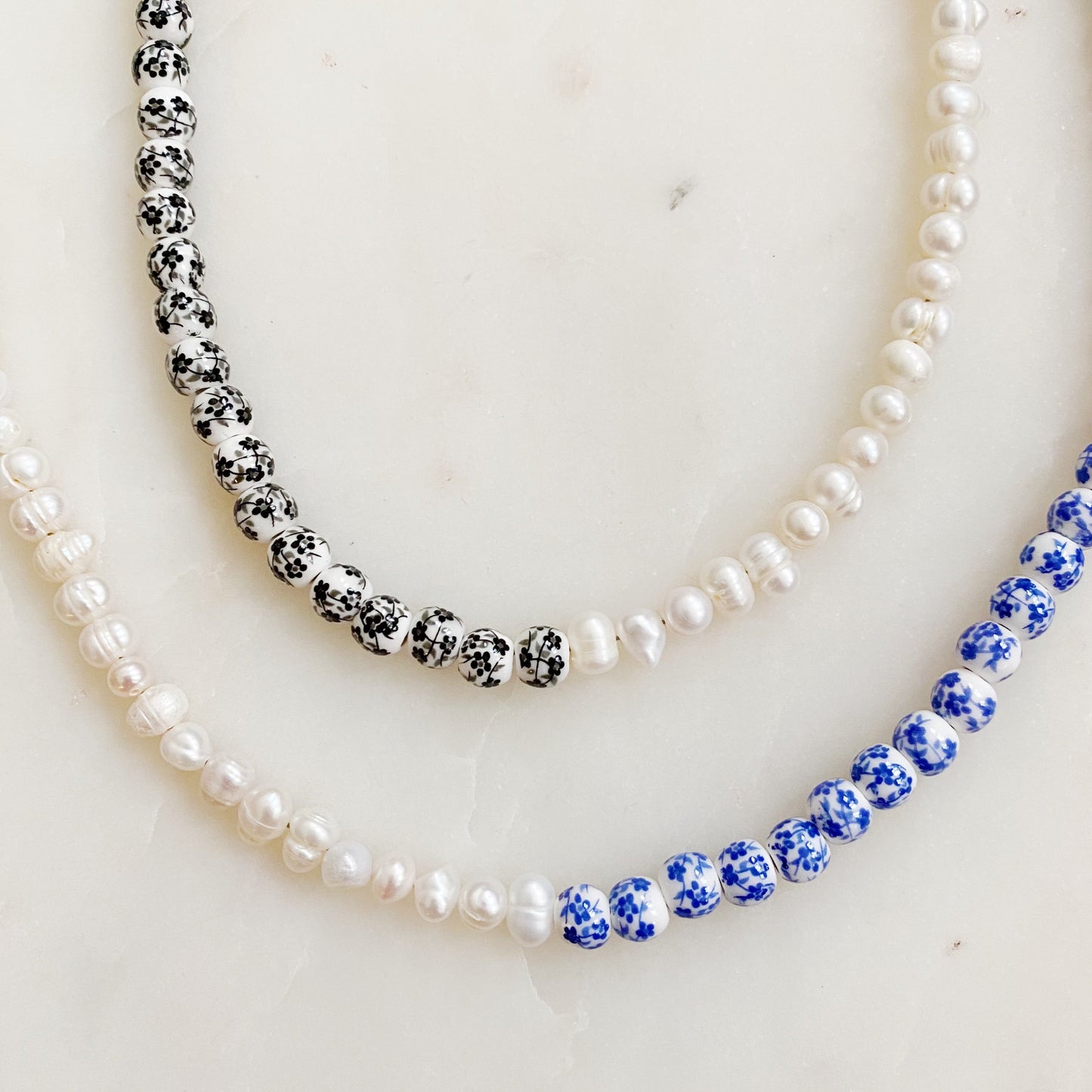 So Fresh Pearl And Porcelain Choker Necklace - Aaria Tees