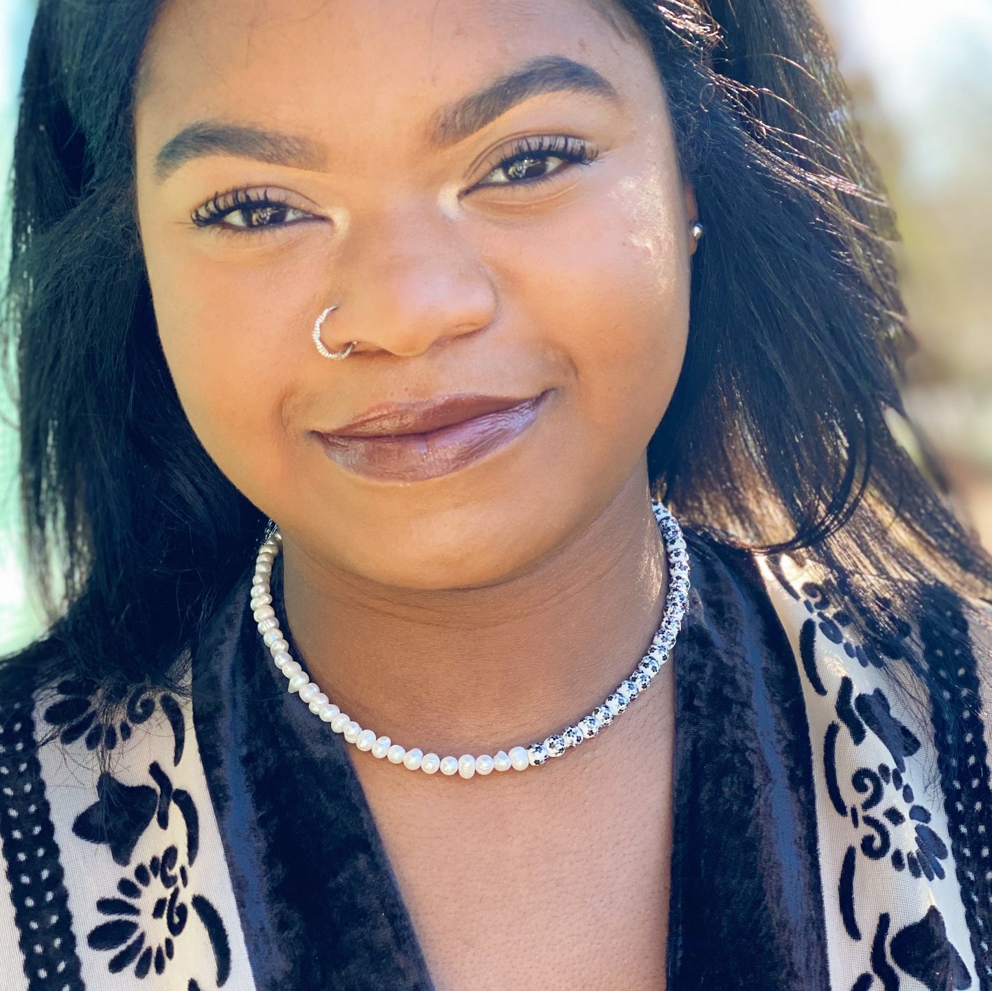 So Fresh Pearl And Porcelain Choker Necklace - Aaria Tees