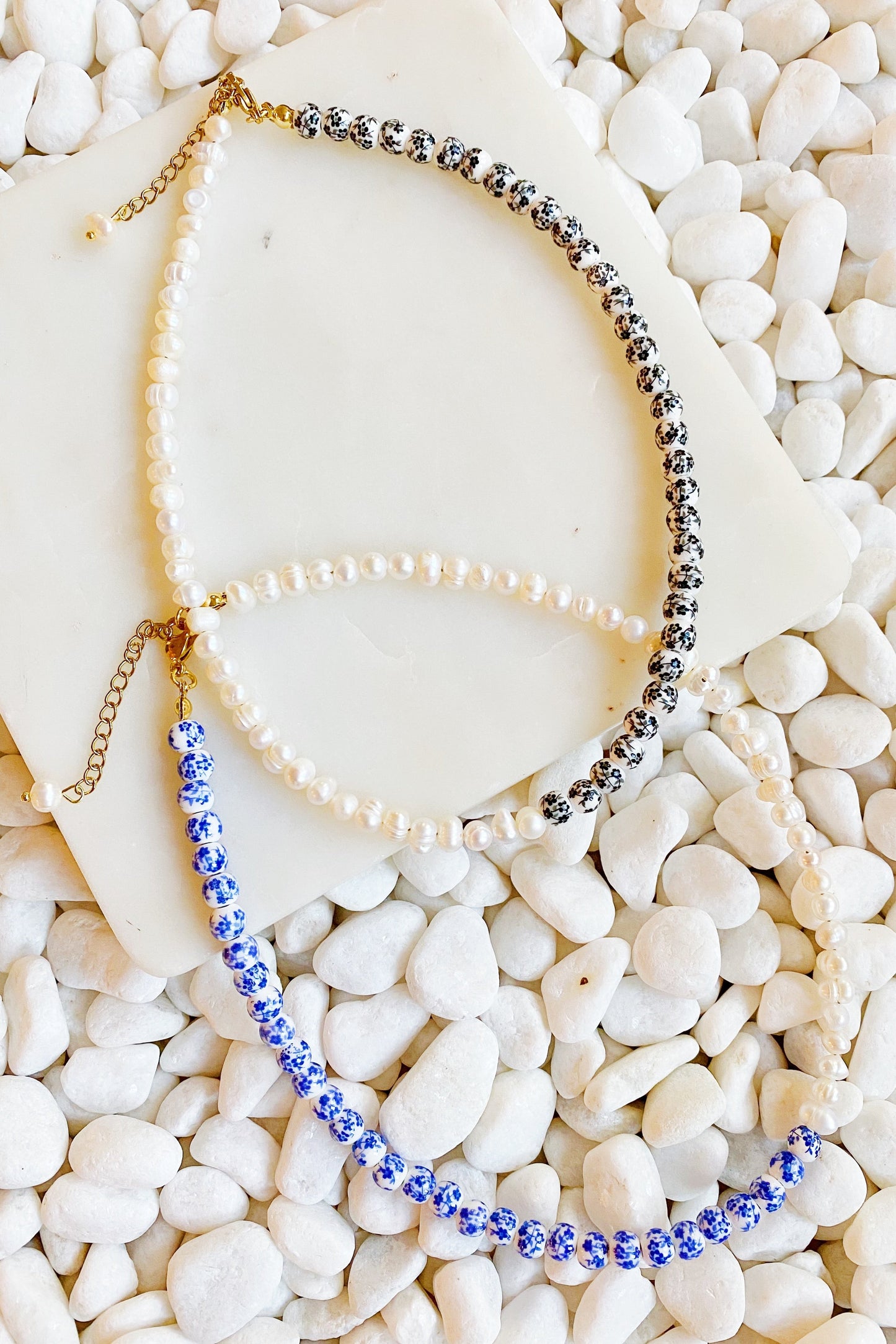 So Fresh Pearl And Porcelain Choker Necklace - Aaria Tees
