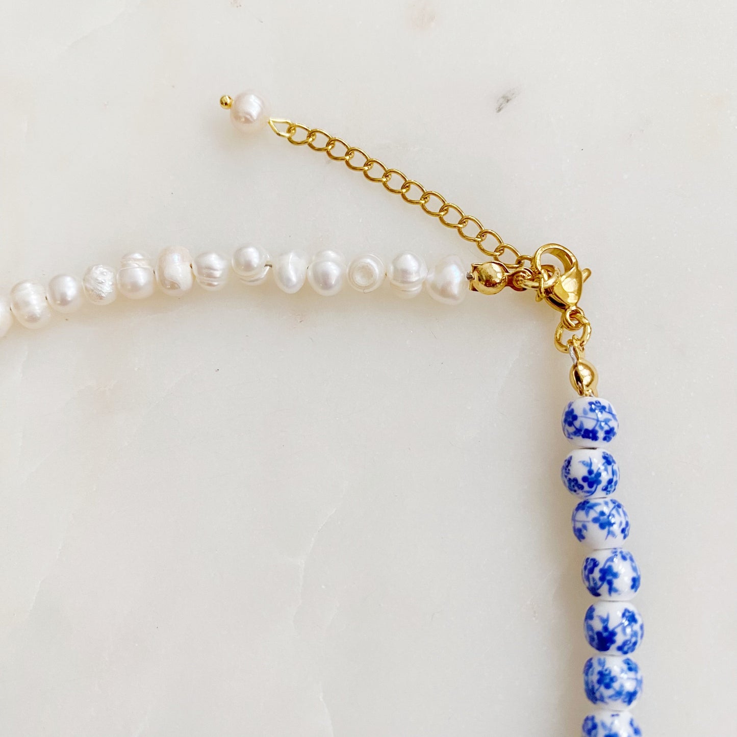 So Fresh Pearl And Porcelain Choker Necklace - Aaria Tees