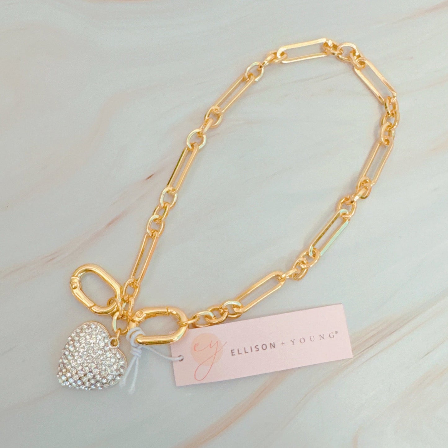 Sparkly Big Heart Bag Charm - Aaria Tees