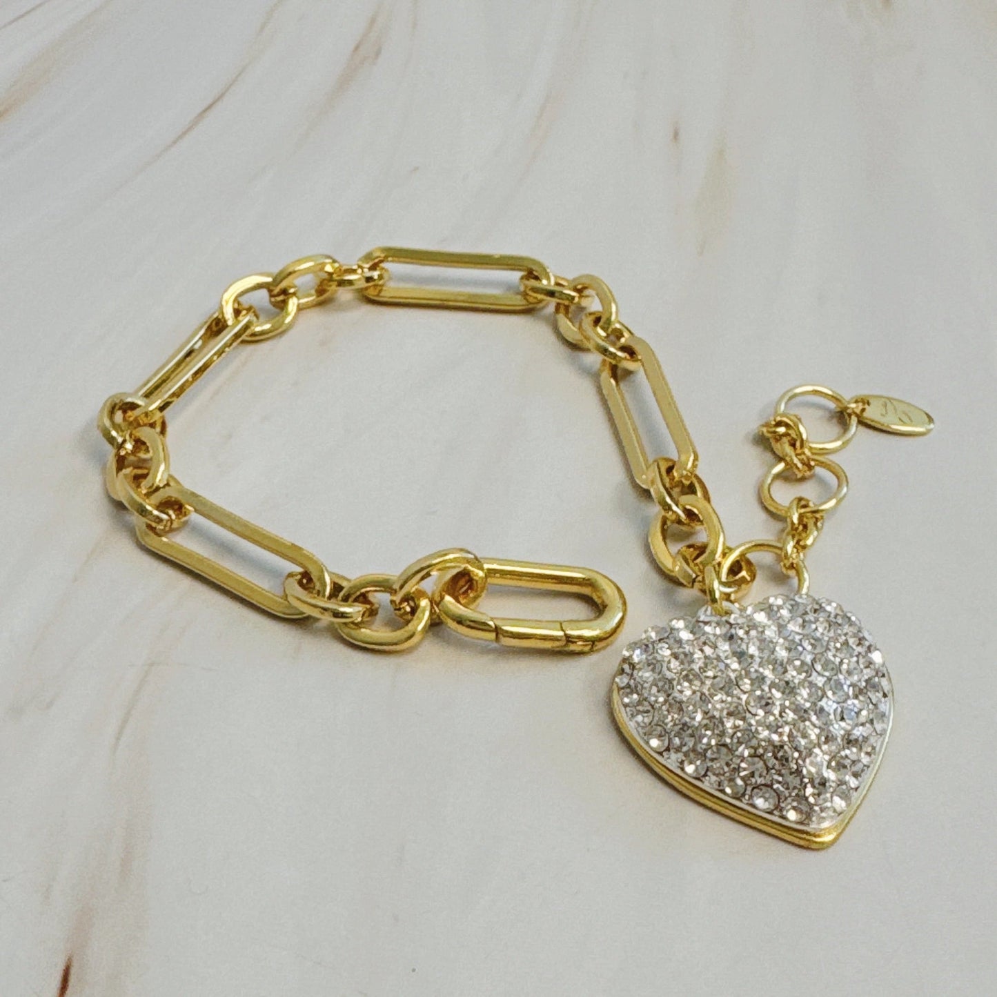 Sparkly Big Heart Chain Bracelet - Aaria Tees