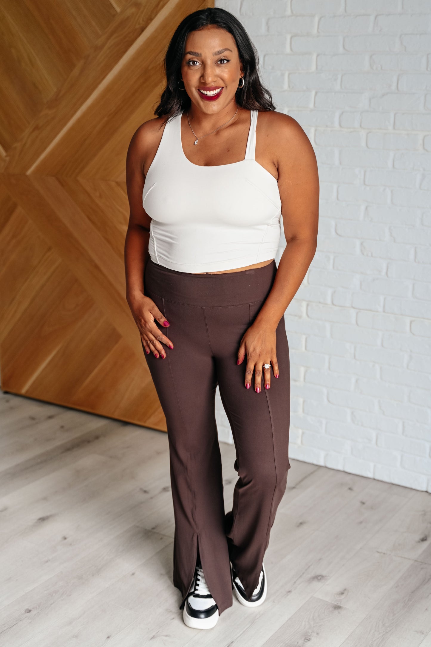 Stamina Stride Flare Leggings in Espresso (Online Exclusive)