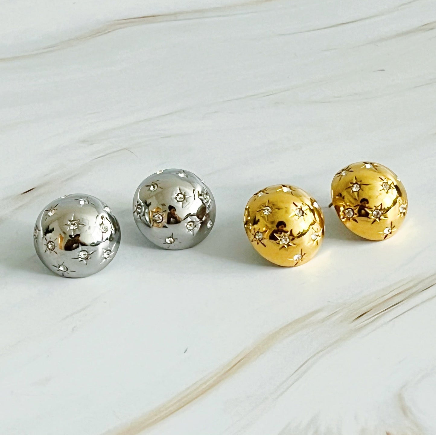 Starlight Sphere Stud Earrings - Aaria Tees