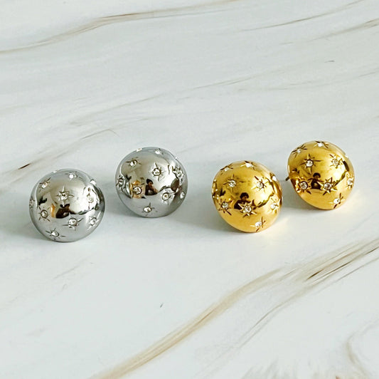 Starlight Sphere Stud Earrings - Aaria Tees