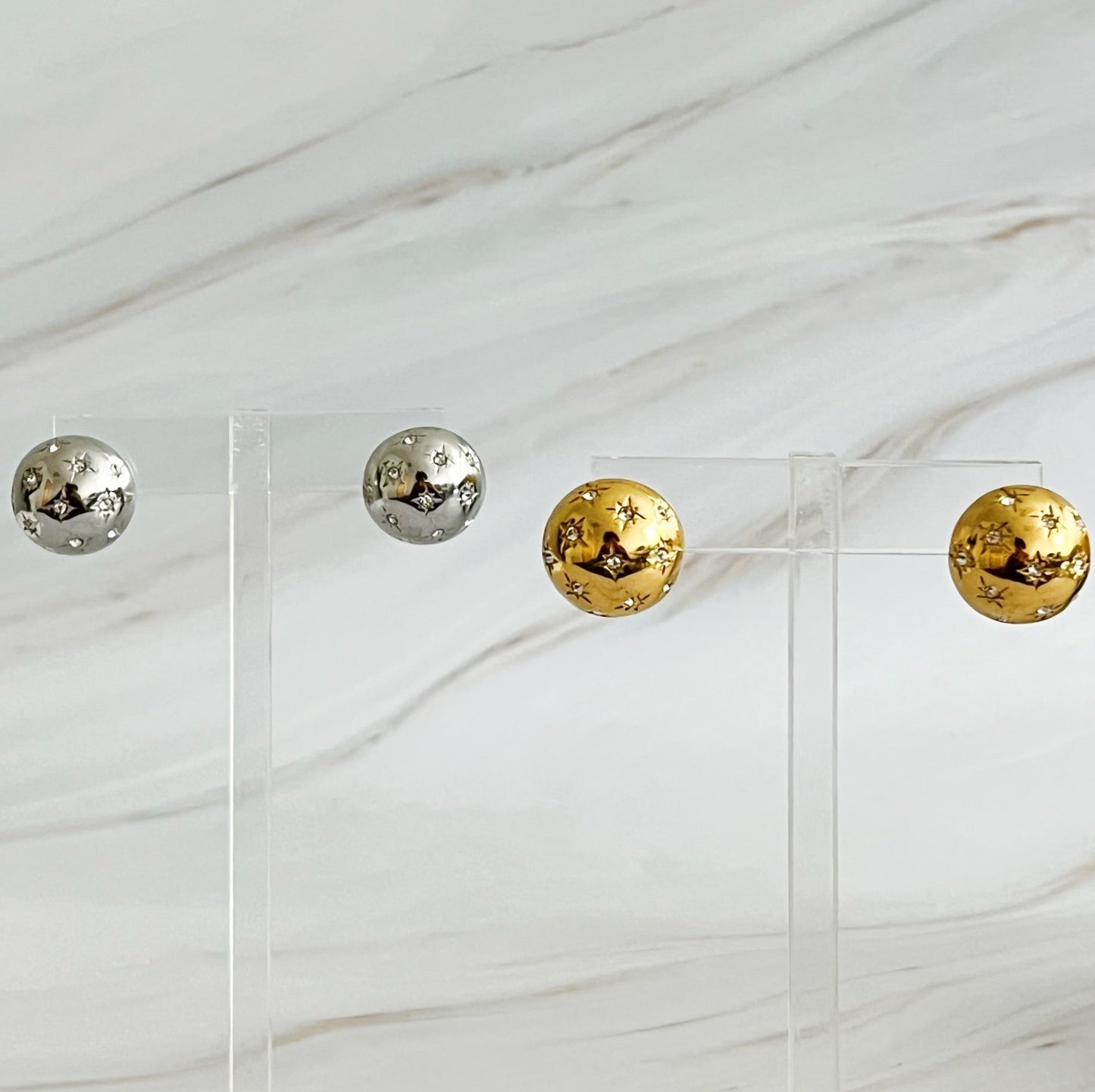 Starlight Sphere Stud Earrings - Aaria Tees