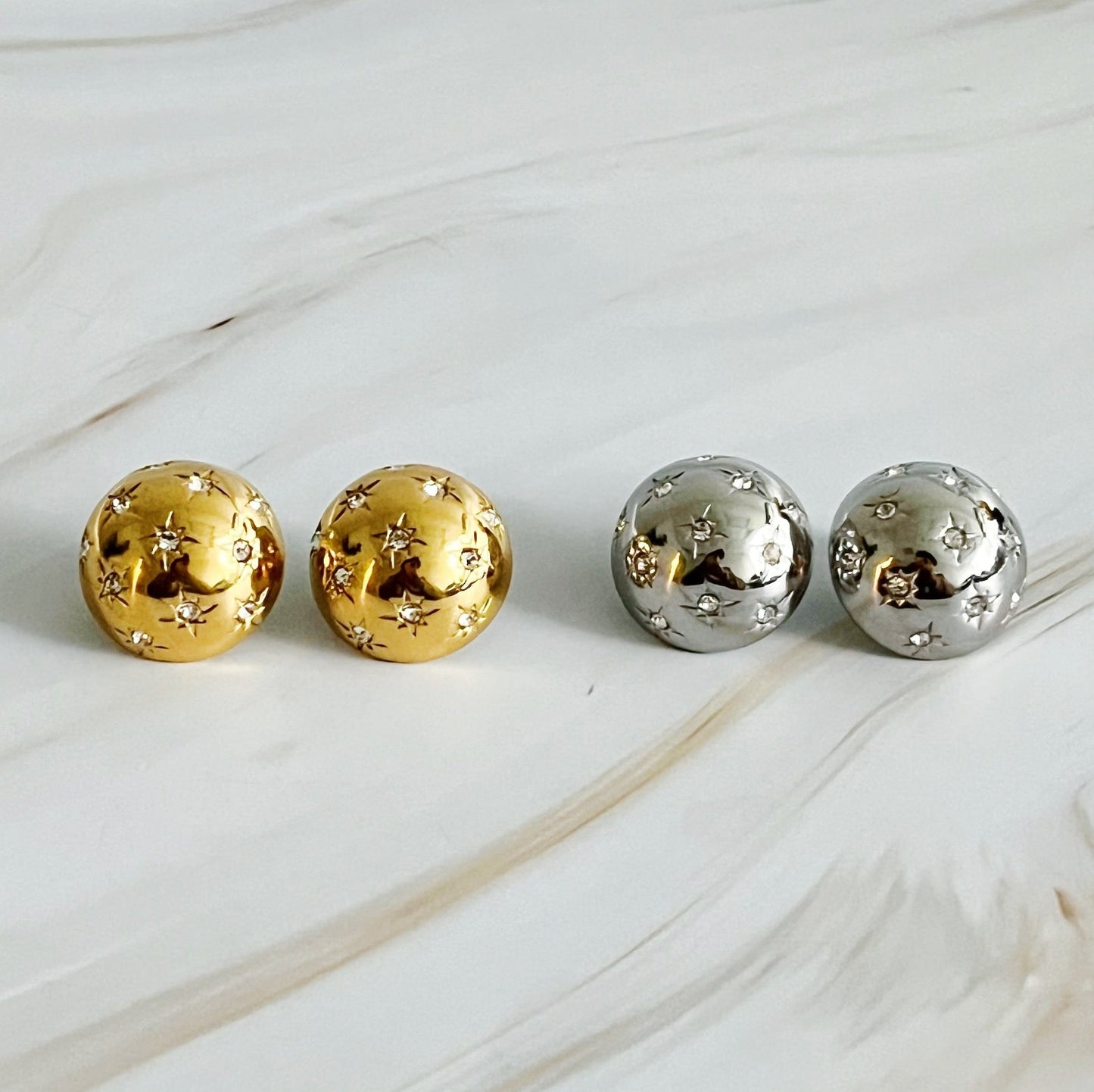 Starlight Sphere Stud Earrings - Aaria Tees