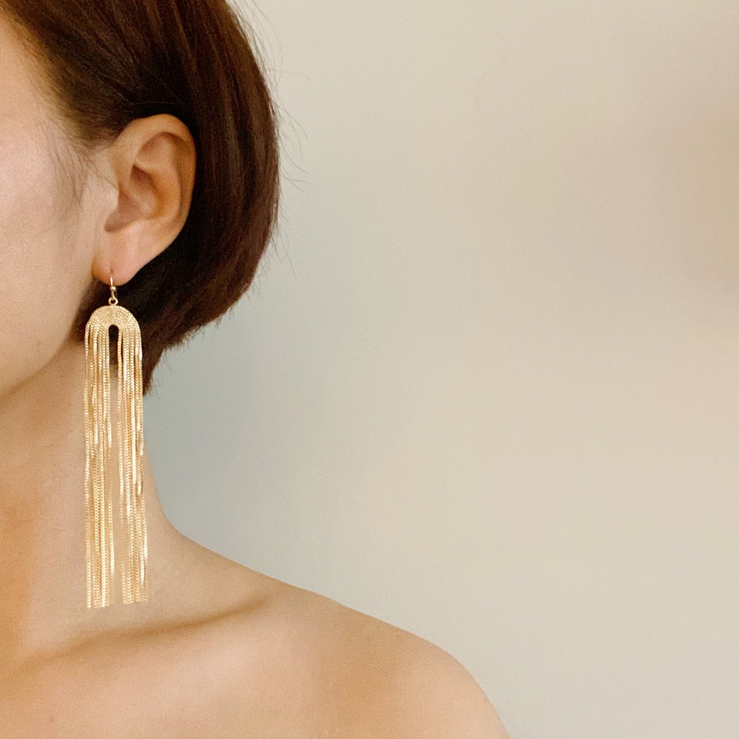 Strands Of Chain Drop Earrings - Aaria Tees