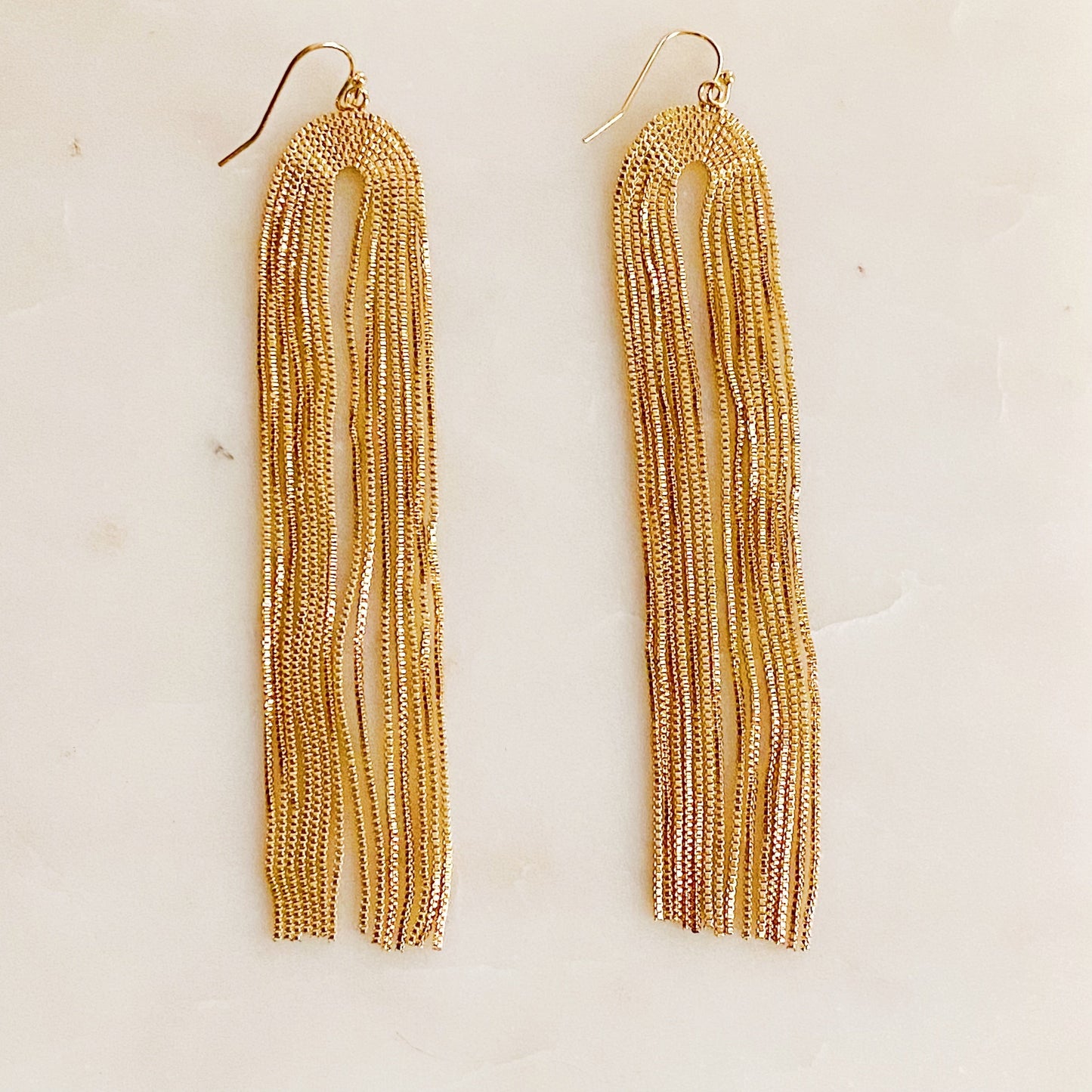 Strands Of Chain Drop Earrings - Aaria Tees
