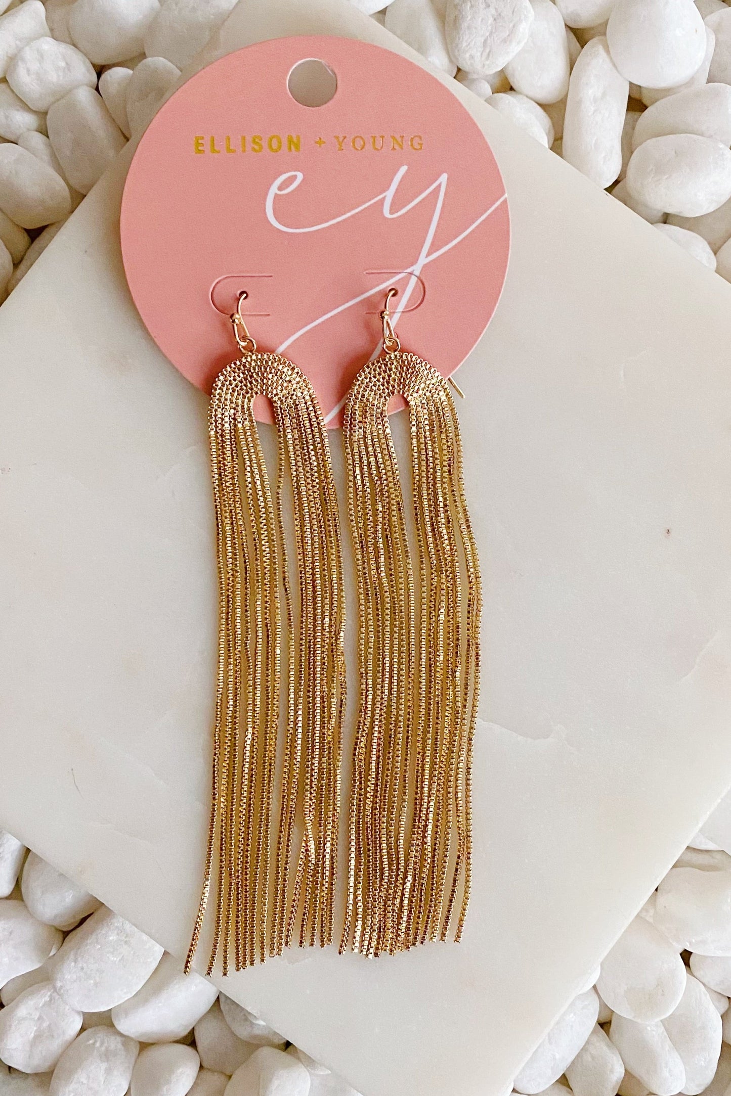 Strands Of Chain Drop Earrings - Aaria Tees