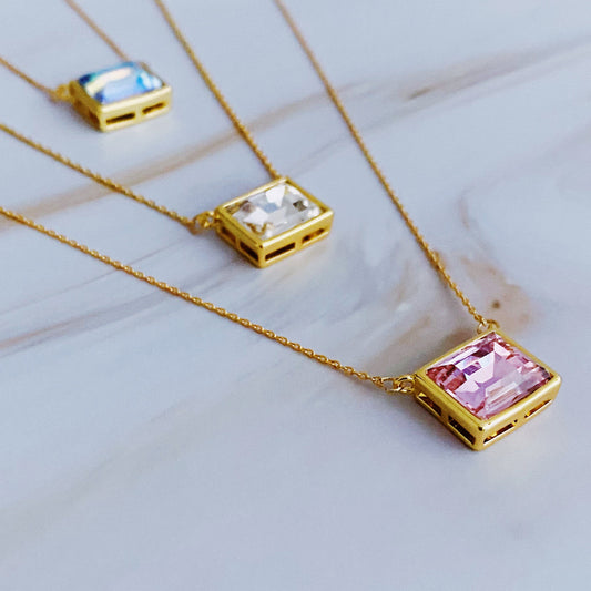Sweet Square Pendant Necklace - Aaria Tees