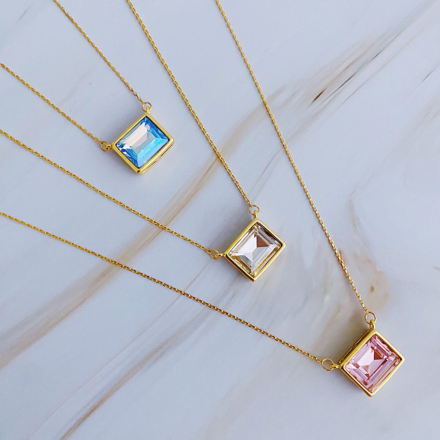 Sweet Square Pendant Necklace - Aaria Tees