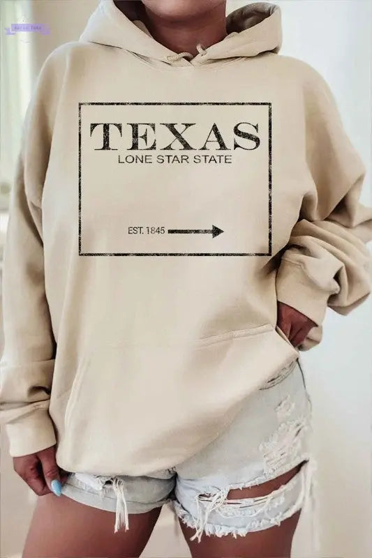 TEXAS LONE STAR STATE GRAPHIC HOODIE - Aaria Tees