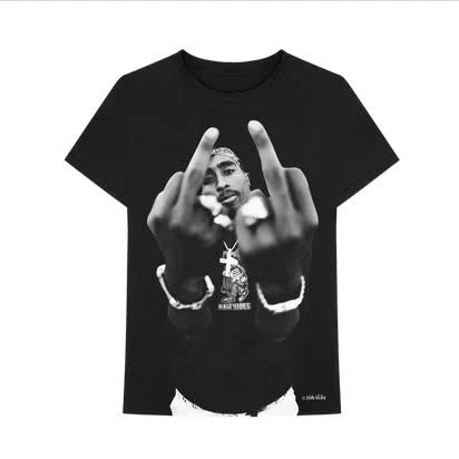 Tupac Middle Finger Mens T-shirt