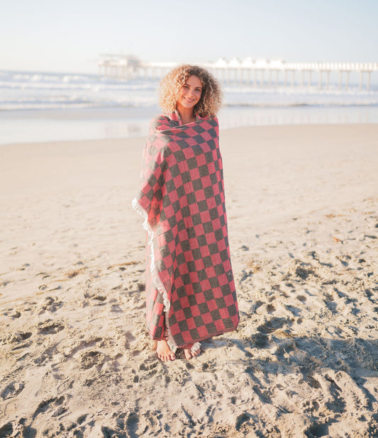 CHECKERED TURKISH COTTON THROW